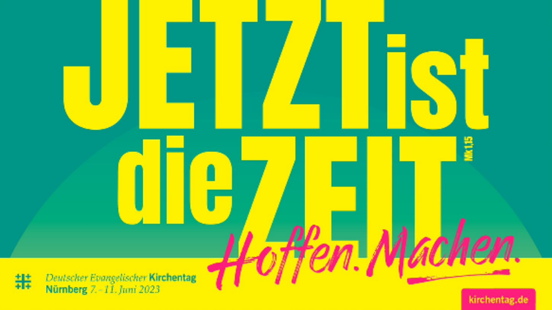 Logo des Kirchentages 2023 Jetzt ist die Zeit